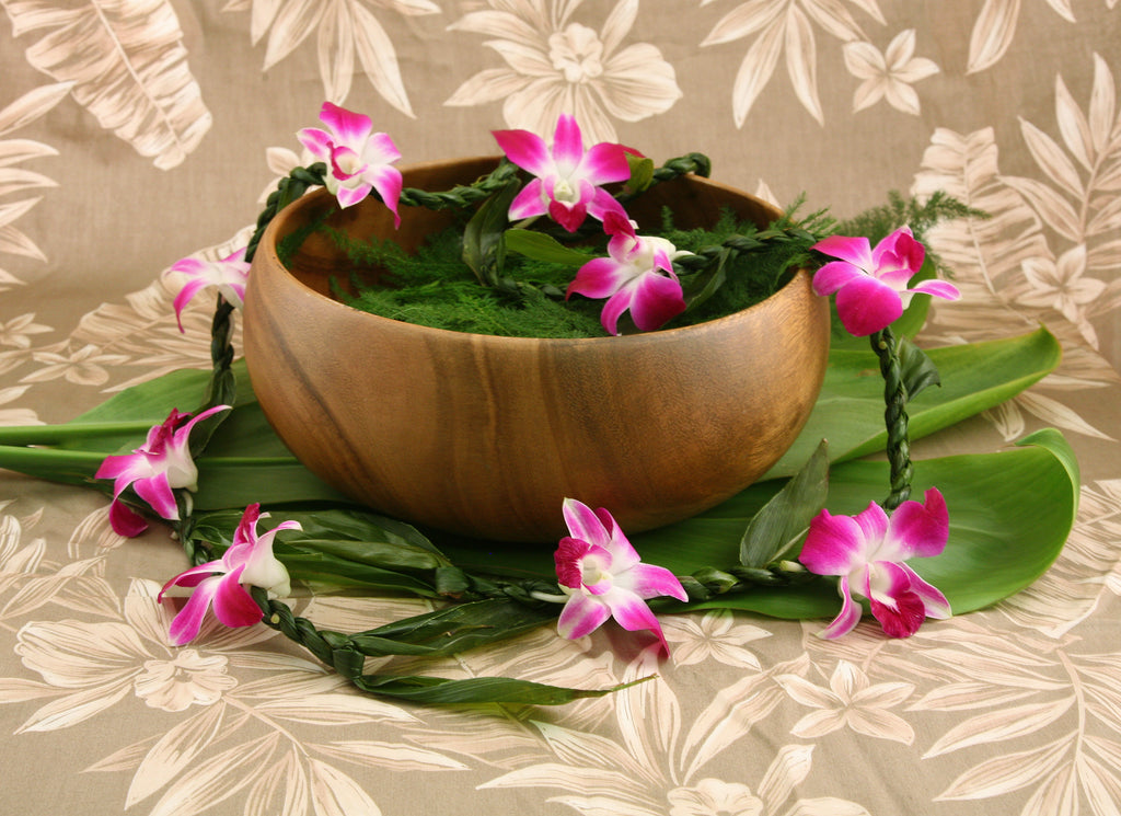 Ti Leaf with Orchid