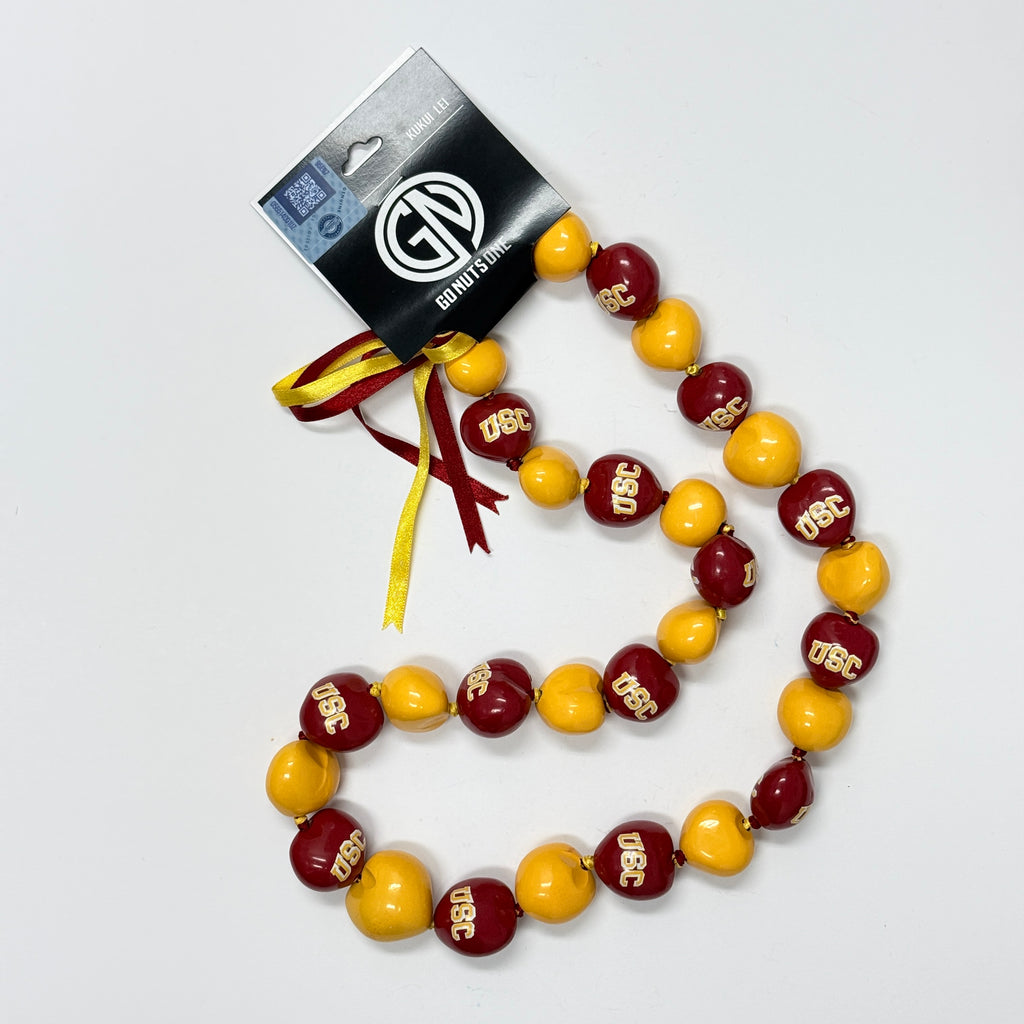USC Arched Logo Kukui Nut Lei