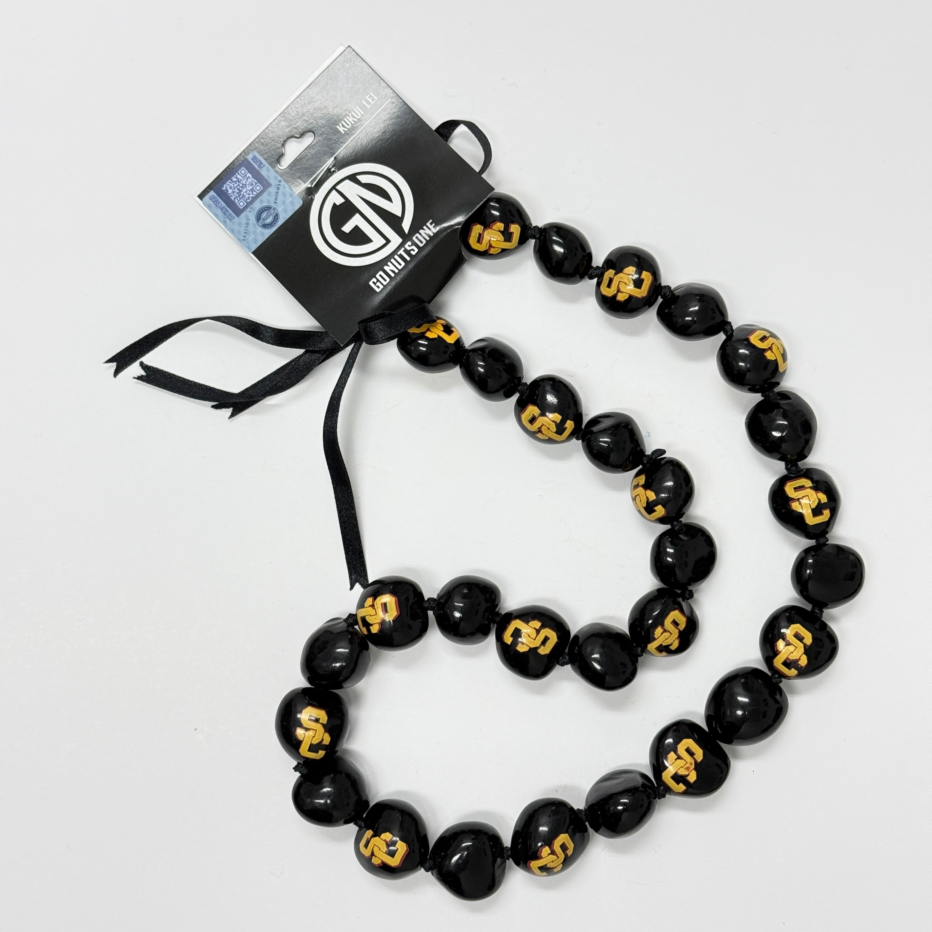 USC SC Logo - All Black Kukui Nut Lei