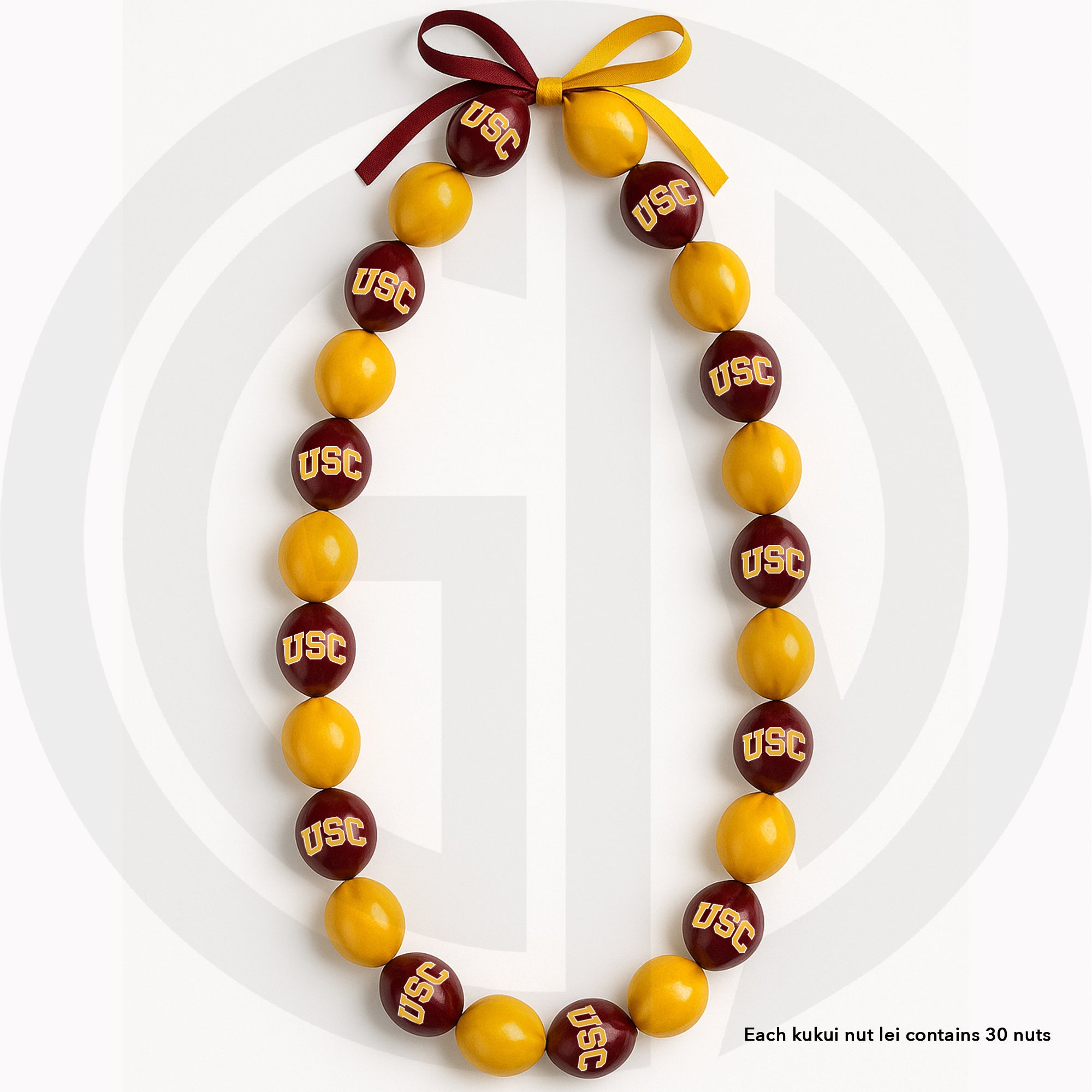 USC Arched Logo Kukui Nut Lei