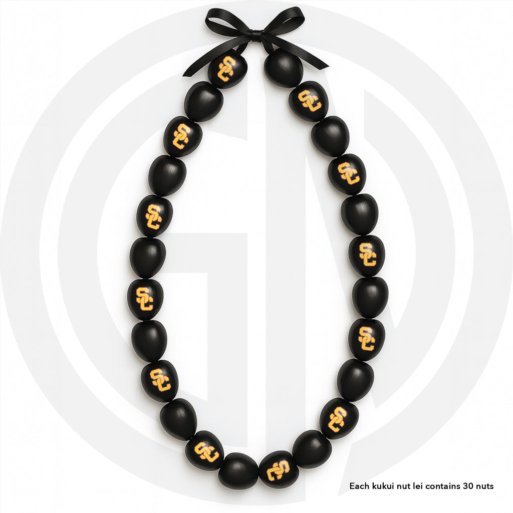 USC SC Logo - All Black Kukui Nut Lei