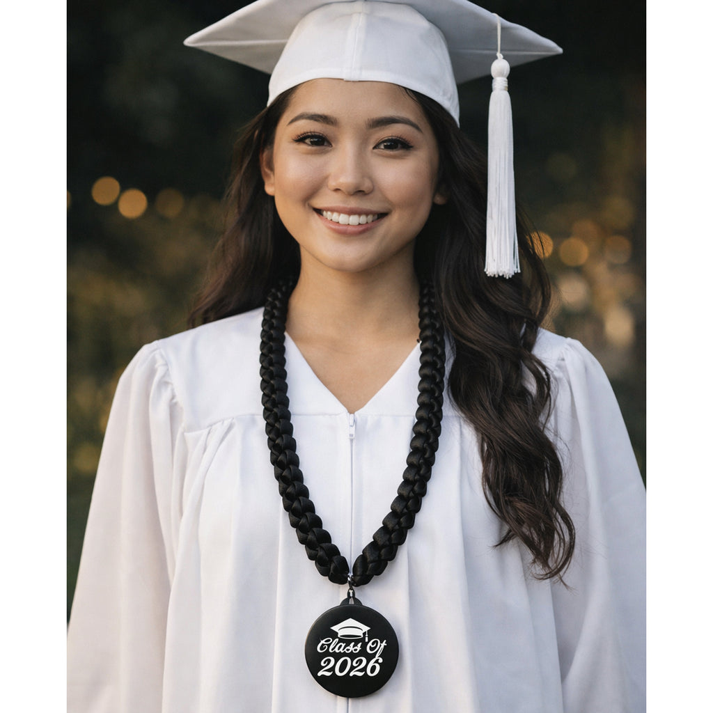 Ribbon Lei Class of 2026 Black