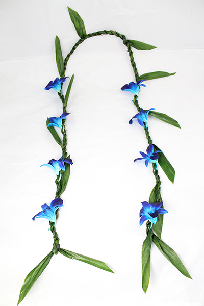 Ti Leaf with Orchid Blue