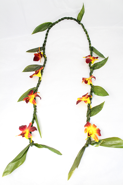 Ti Leaf with Orchid Yellow