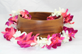 Mixed Tinted Orchid Lei Red