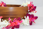 Mixed Tinted Orchid Lei Red