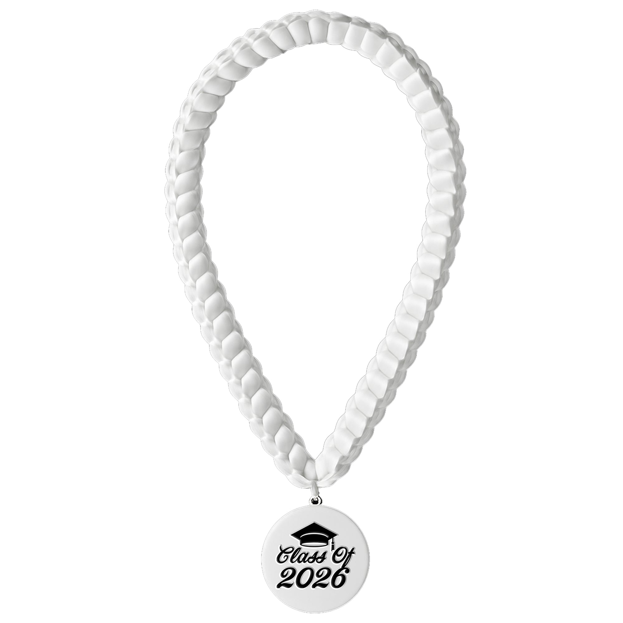 Ribbon Lei Class of 2026 White